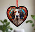English Setter Stained Glass Effect Heart Suncatcher